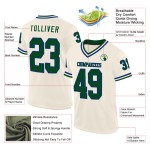 Maillot authentique rétro en maille crème vert-royal personnalisé Maillot authentique rétro en maille crème vert-royal personnalisé