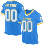 Maillot de football authentique bleu poudre personnalisé, maille rétro, blanc et or Maillot de football authentique bleu poudre personnalisé, maille rétro, blanc et or