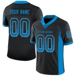 Maillot de football personnalisé bleu-gris en maille noire Drift Fashion Panther Maillot de football personnalisé bleu-gris en maille noire Drift Fashion Panther