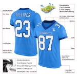 Maillot de football authentique en maille blanc-royal bleu poudre personnalisée Maillot de football authentique en maille blanc-royal bleu poudre personnalisée