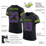 Maillot de football vert en maille violet-noir fluo personnalisé authentique Maillot de football vert en maille violet-noir fluo personnalisé authentique
