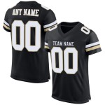 Maillot de football personnalisé en maille noir, blanc et or Vegas, authentique Maillot de football personnalisé en maille noir, blanc et or Vegas, authentique