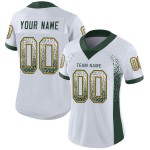 Maillot de football personnalisé en maille blanc vert-or Drift Fashion Maillot de football personnalisé en maille blanc vert-or Drift Fashion