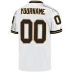 Maillot de football authentique en maille, rétro, doré, noir et blanc vieilli, personnalisé Maillot de football authentique en maille, rétro, doré, noir et blanc vieilli, personnalisé