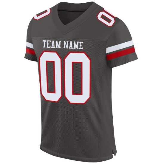Maillot de football personnalisé en maille étain authentique blanc-rouge Maillot de football personnalisé en maille étain authentique blanc-rouge