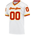 Maillot de football authentique personnalisé blanc rétro en maille rouge-or Maillot de football authentique personnalisé blanc rétro en maille rouge-or