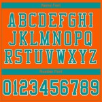 Maillot de football personnalisé Aqua-White Authentic Orange Mesh Maillot de football personnalisé Aqua-White Authentic Orange Mesh