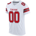 Maillot de football authentique en maille blanche rouge et noir personnalisé Maillot de football authentique en maille blanche rouge et noir personnalisé