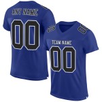 Maillot de football authentique personnalisé en maille noir et blanc Royal Maillot de football authentique personnalisé en maille noir et blanc Royal