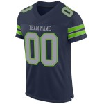 Maillot de football gris-néon en maille bleu marine authentique, vert clair et personnalisé Maillot de football gris-néon en maille bleu marine authentique, vert clair et personnalisé