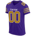 Maillot de football violet authentique personnalisé en maille or-blanc Maillot de football violet authentique personnalisé en maille or-blanc
