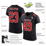 Maillot de football personnalisé rouge-blanc-noir authentique en maille Maillot de football personnalisé rouge-blanc-noir authentique en maille