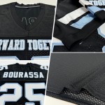 Maillot de football personnalisé authentique en maille blanc-noir clair bleu Maillot de football personnalisé authentique en maille blanc-noir clair bleu