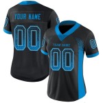 Maillot de football personnalisé bleu-gris en maille noire Drift Fashion Panther Maillot de football personnalisé bleu-gris en maille noire Drift Fashion Panther