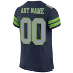 Maillot de football gris-néon en maille bleu marine authentique, vert clair et personnalisé Maillot de football gris-néon en maille bleu marine authentique, vert clair et personnalisé