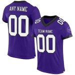 Maillot de football personnalisé violet en maille blanc-noir authentique Maillot de football personnalisé violet en maille blanc-noir authentique