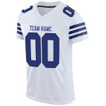 Maillot de football authentique en maille personnalisée, blanc, royal et noir Maillot de football authentique en maille personnalisée, blanc, royal et noir