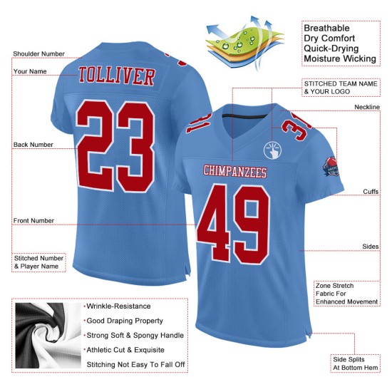 Maillot de football léger authentique en maille personnalisée rouge-blanc-bleu Maillot de football léger authentique en maille personnalisée rouge-blanc-bleu