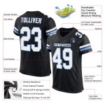Maillot de football personnalisé authentique en maille blanc-noir clair bleu Maillot de football personnalisé authentique en maille blanc-noir clair bleu