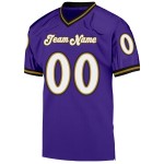 Maillot de football personnalisé violet, blanc et ancien, en maille, doré, authentique Maillot de football personnalisé violet, blanc et ancien, en maille, doré, authentique