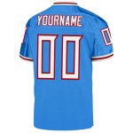 Maillot de football blanc-rouge en maille bleu rétro authentique Powder personnalisé Maillot de football blanc-rouge en maille bleu rétro authentique Powder personnalisé
