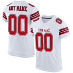 Maillot de football authentique en maille blanche rouge et noir personnalisé Maillot de football authentique en maille blanche rouge et noir personnalisé