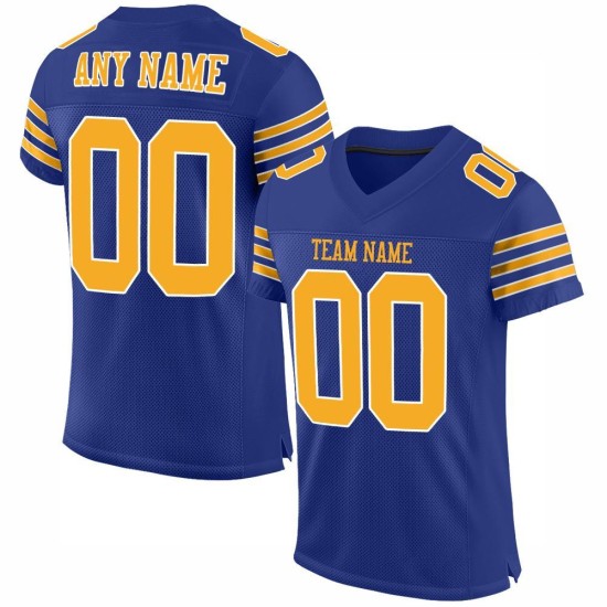 Maillot de football Royal Authentic en maille dorée et blanche, personnalisé Maillot de football Royal Authentic en maille dorée et blanche, personnalisé