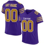 Maillot de football violet authentique personnalisé en maille or-blanc Maillot de football violet authentique personnalisé en maille or-blanc