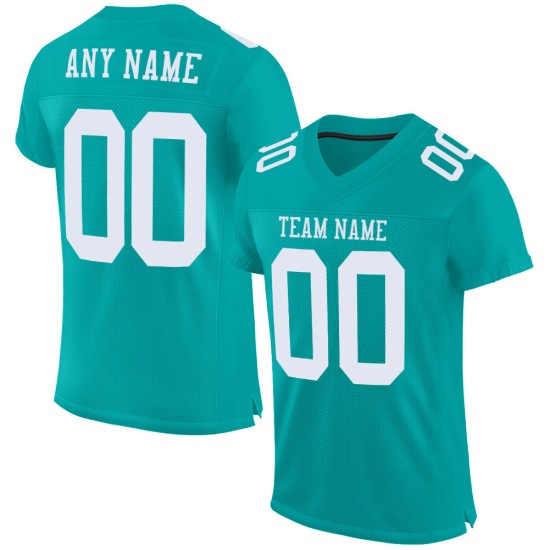 Maillot de football authentique en maille Aqua White personnalisé Maillot de football authentique en maille Aqua White personnalisé