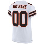 Maillot de football authentique en maille noir-orange blanc personnalisé Maillot de football authentique en maille noir-orange blanc personnalisé