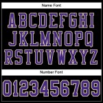 Maillot de football noir en maille personnalisée violet-crème authentique Maillot de football noir en maille personnalisée violet-crème authentique