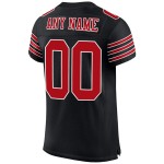 Maillot de football en maille noire rouge et blanc, authentique et personnalisé Maillot de football en maille noire rouge et blanc, authentique et personnalisé
