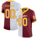 Maillot de football personnalisé en maille or-blanc, bordeaux, mode Maillot de football personnalisé en maille or-blanc, bordeaux, mode