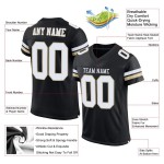 Maillot de football personnalisé en maille noir, blanc et or Vegas, authentique Maillot de football personnalisé en maille noir, blanc et or Vegas, authentique