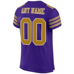 Maillot de football violet authentique personnalisé en maille or-blanc Maillot de football violet authentique personnalisé en maille or-blanc