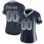 Maillot de football tendance bleu marine personnalisé gris-blanc en maille légère Maillot de football tendance bleu marine personnalisé gris-blanc en maille légère