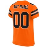 Maillot de football orange en maille authentique noir-blanc personnalisé Maillot de football orange en maille authentique noir-blanc personnalisé