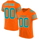 Maillot de football personnalisé Aqua-White Authentic Orange Mesh Maillot de football personnalisé Aqua-White Authentic Orange Mesh