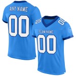 Maillot de football authentique en maille blanc-royal bleu poudre personnalisée Maillot de football authentique en maille blanc-royal bleu poudre personnalisée
