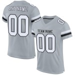 Maillot de football authentique blanc-noir en maille argentée personnalisé Maillot de football authentique blanc-noir en maille argentée personnalisé