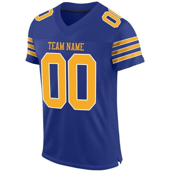 Maillot de football Royal Authentic en maille dorée et blanche, personnalisé Maillot de football Royal Authentic en maille dorée et blanche, personnalisé
