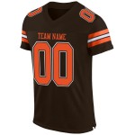 Maillot de football authentique en maille marron orange-blanc personnalisé Maillot de football authentique en maille marron orange-blanc personnalisé