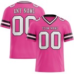 Maillot de football personnalisé en maille rose authentique blanc-noir Maillot de football personnalisé en maille rose authentique blanc-noir