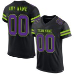 Maillot de football vert en maille violet-noir fluo personnalisé authentique Maillot de football vert en maille violet-noir fluo personnalisé authentique