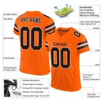 Maillot de football orange en maille authentique noir-blanc personnalisé Maillot de football orange en maille authentique noir-blanc personnalisé
