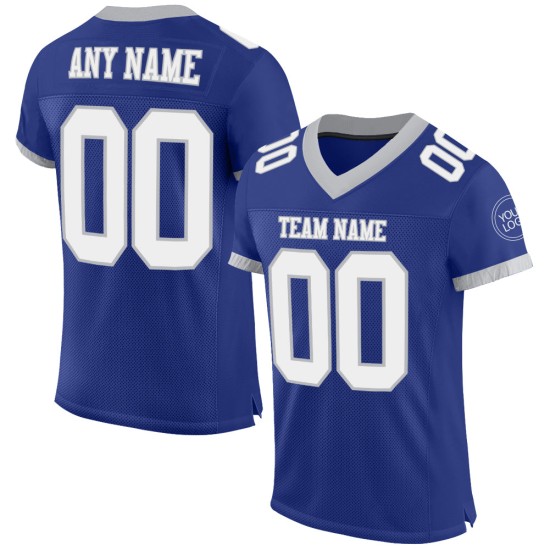 Maillot de football Royal authentique en maille blanc-gris personnalisé Maillot de football Royal authentique en maille blanc-gris personnalisé