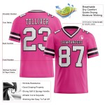 Maillot de football personnalisé en maille rose authentique blanc-noir Maillot de football personnalisé en maille rose authentique blanc-noir