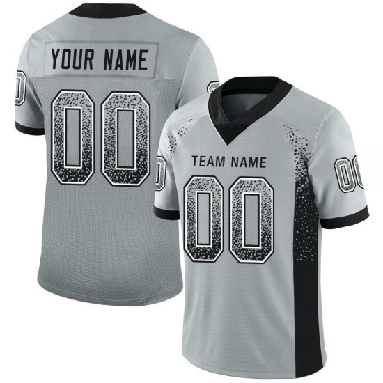 Maillot de football noir et blanc Drift Fashion Mesh Silver personnalisé Maillot de football noir et blanc Drift Fashion Mesh Silver personnalisé