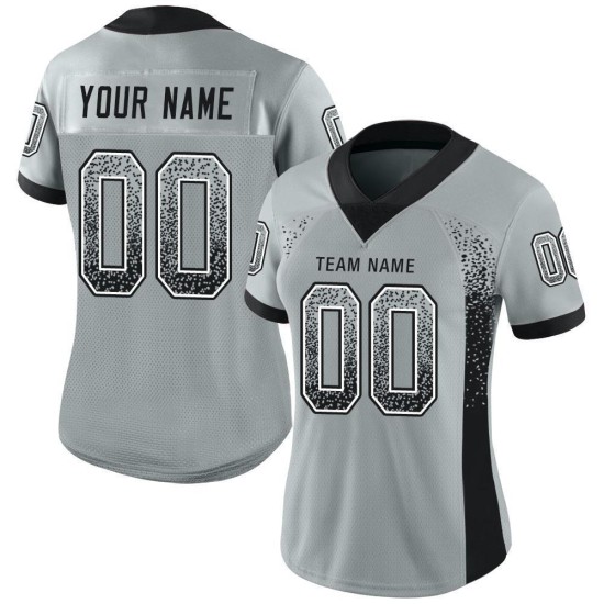 Maillot de football noir et blanc Drift Fashion Mesh Silver personnalisé Maillot de football noir et blanc Drift Fashion Mesh Silver personnalisé