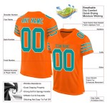 Maillot de football personnalisé Aqua-White Authentic Orange Mesh Maillot de football personnalisé Aqua-White Authentic Orange Mesh